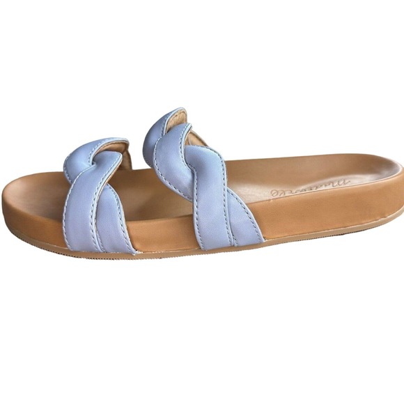 NWOB Madewell The Walker Slide-on Leather Sandal Serene Blue Size 7.5 ND961 - Picture 4 of 10